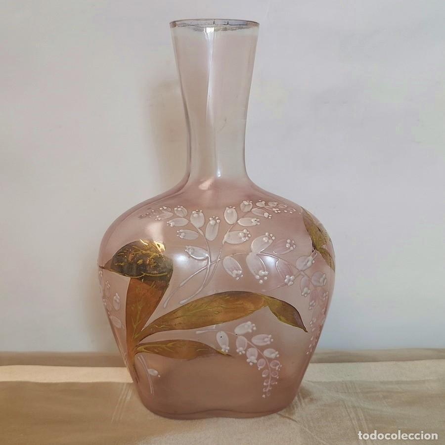 Antig&uuml;edades: Botella de Cristal Rosa - Foto 1