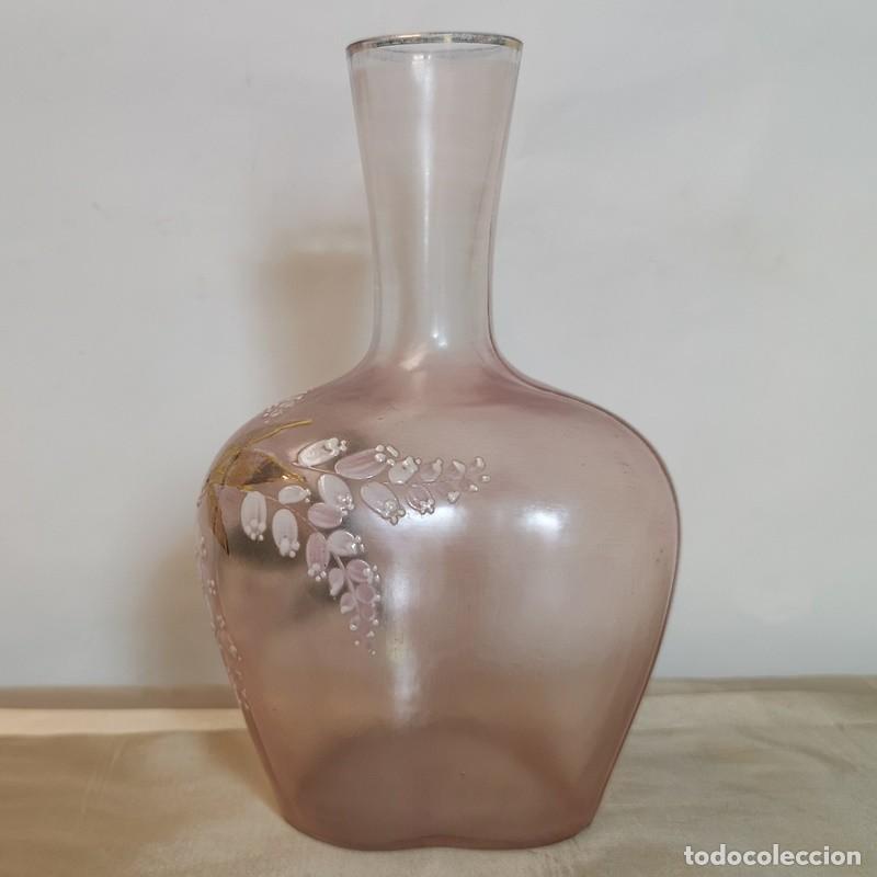 Antig&uuml;edades: Botella de Cristal Rosa - Foto 3