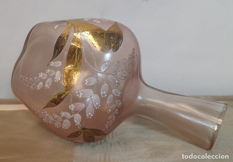 Antig&uuml;edades: Botella de Cristal Rosa - Foto 4