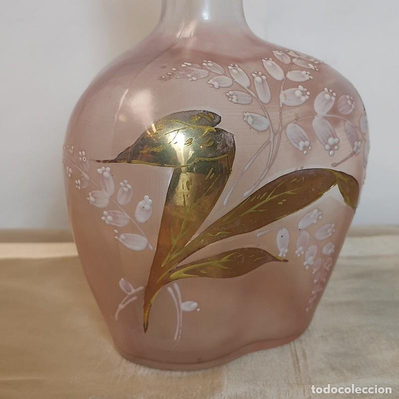 Antig&uuml;edades: Botella de Cristal Rosa - Foto 6