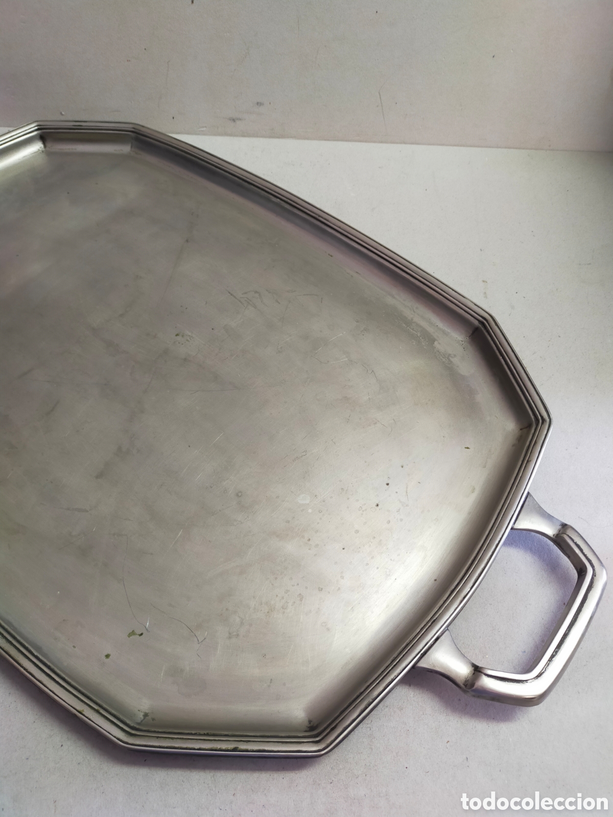 Antig&uuml;edades: BANDEJA DE METAL PLATEADO, RECTANGULAR, 2 ASAS. - Foto 3