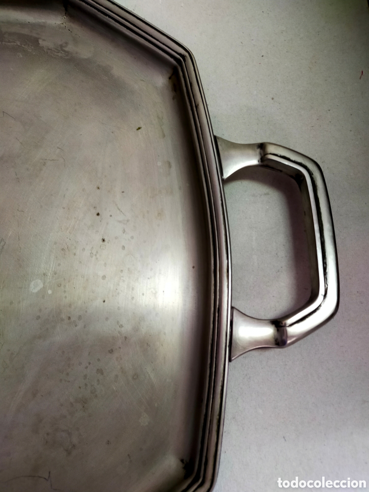 Antig&uuml;edades: BANDEJA DE METAL PLATEADO, RECTANGULAR, 2 ASAS. - Foto 5