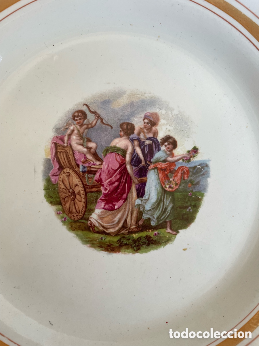 Antig&uuml;edades: Plato de porcelana opaca - Foto 2