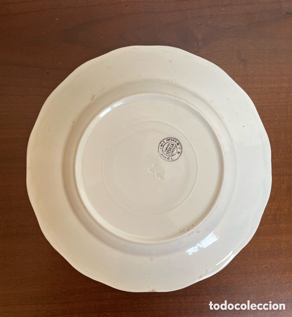 Antig&uuml;edades: Plato de porcelana opaca - Foto 3