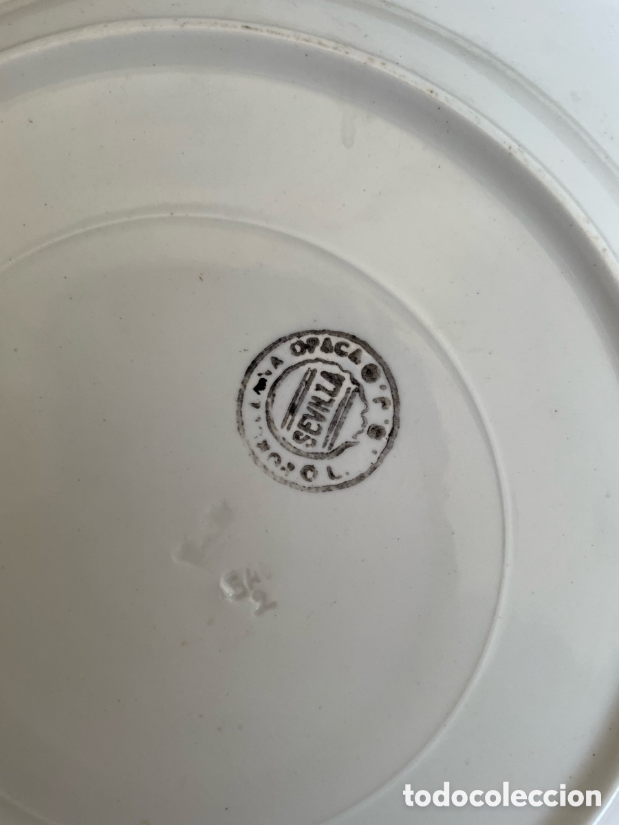 Antig&uuml;edades: Plato de porcelana opaca - Foto 4