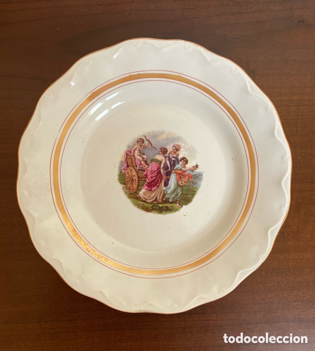 Antig&uuml;edades: Plato de porcelana opaca - Foto 1