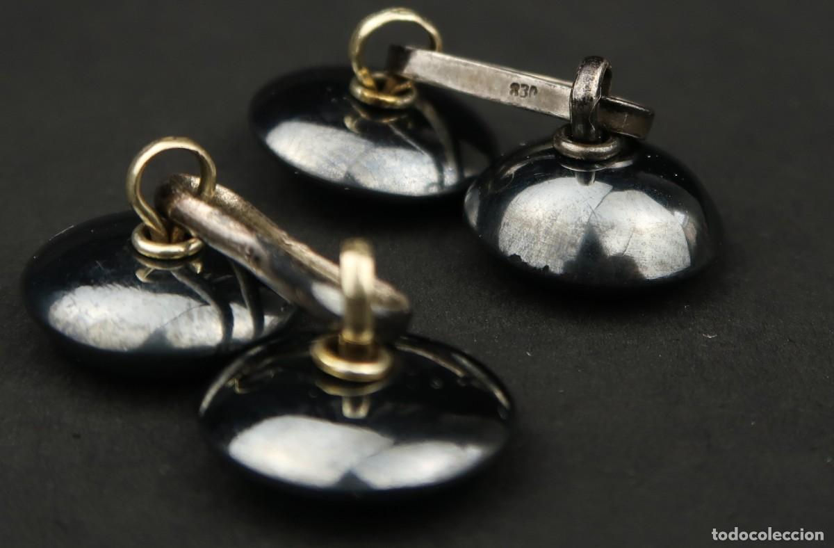 Antig&uuml;edades: Antiguos Gemelos de Plata y Perlas - Foto 8