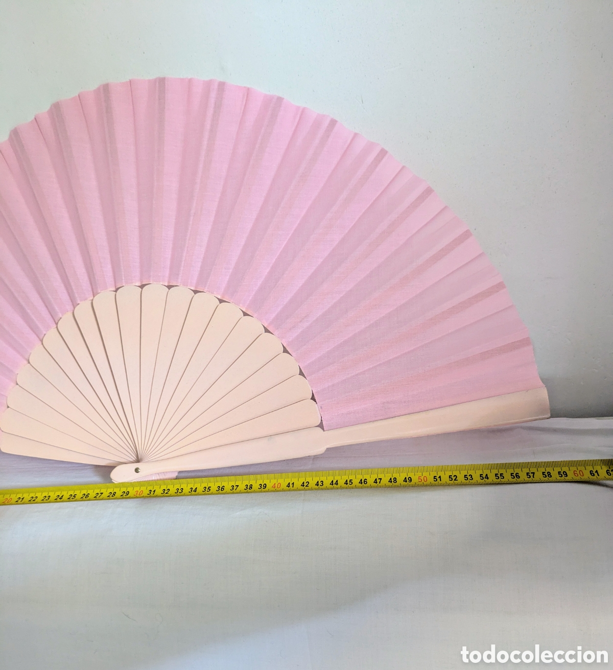 Antig&uuml;edades: Abanico Pericon Rosa 60 cm - Foto 3