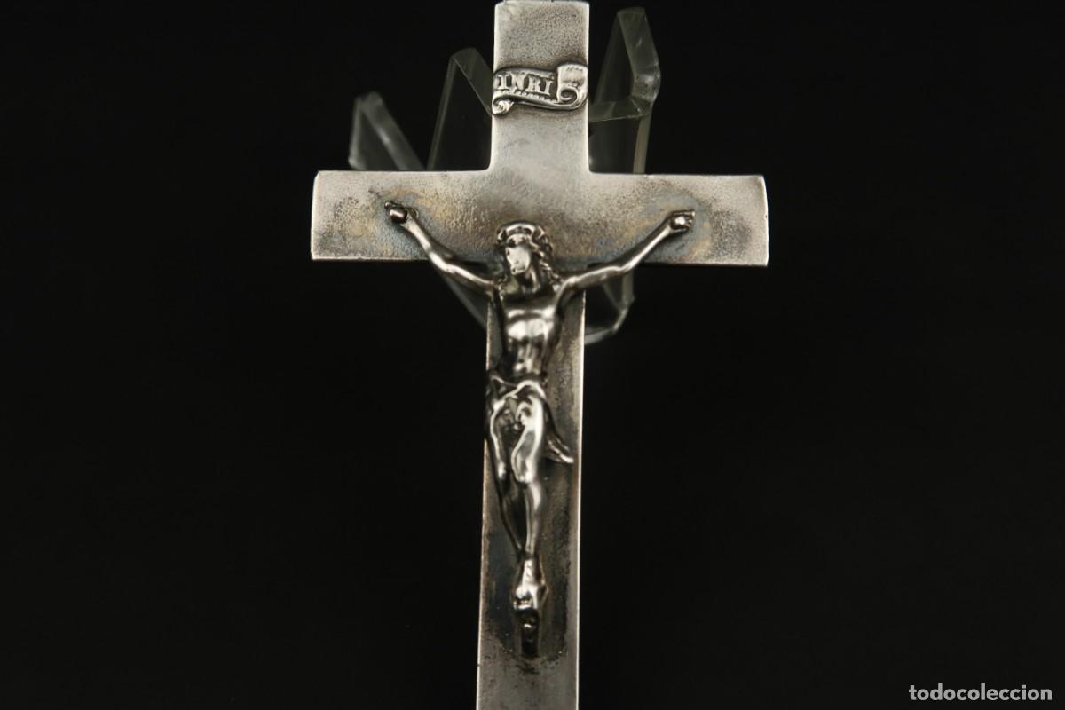 Antig&uuml;edades: Antiguo Crucifijo de Plata - Foto 4