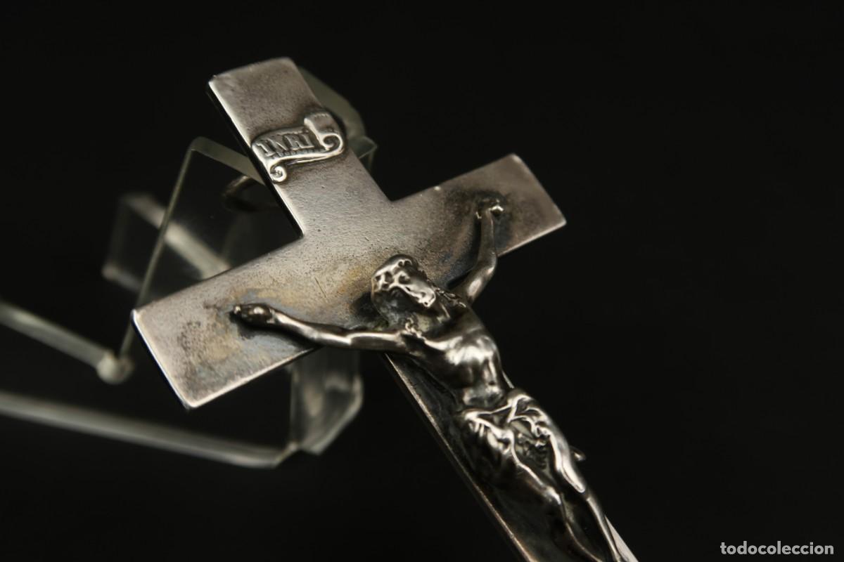 Antig&uuml;edades: Antiguo Crucifijo de Plata - Foto 11