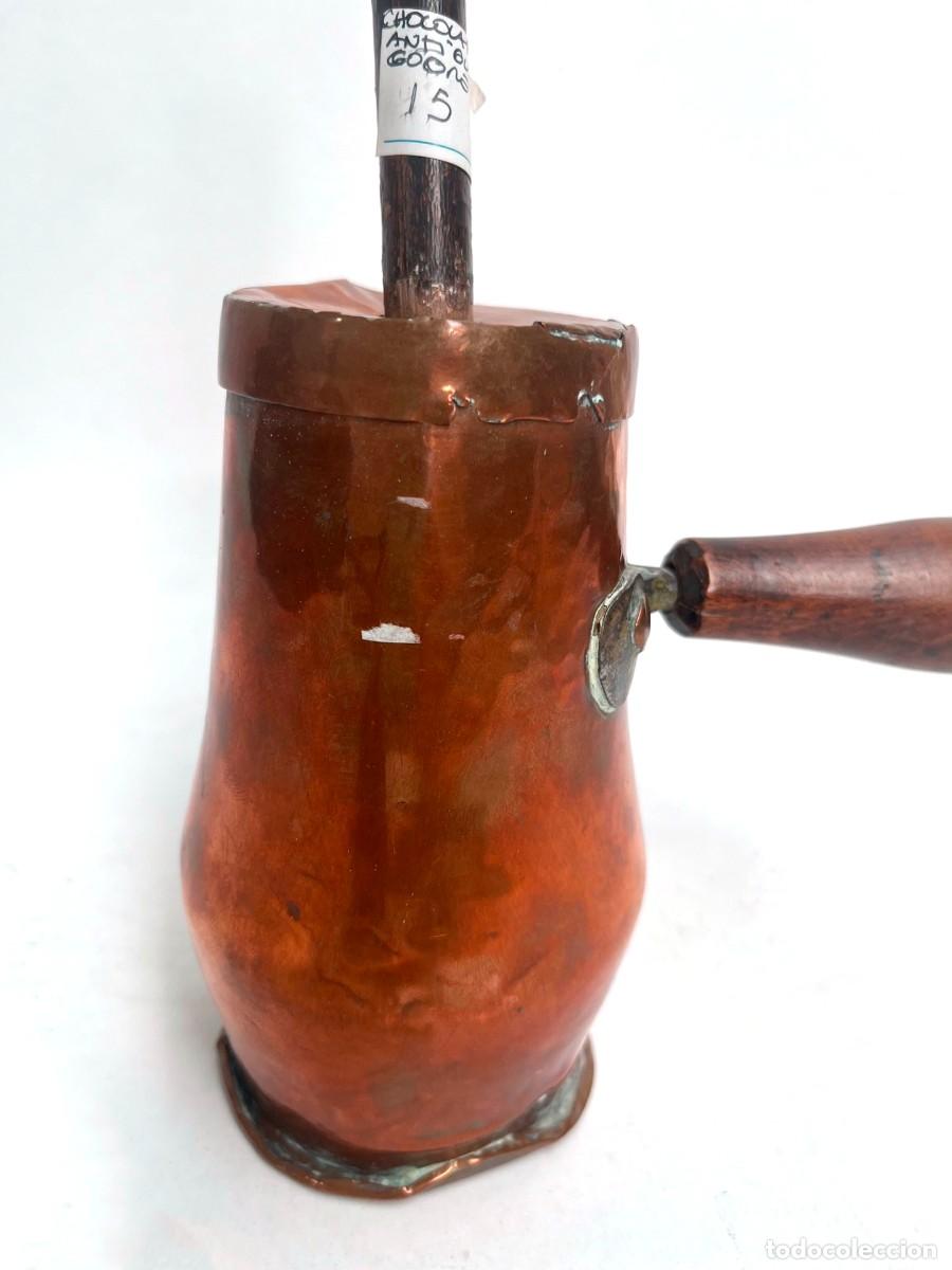 Antig&uuml;edades: Chocolatera antigua cobre DETERIORADA - Foto 4