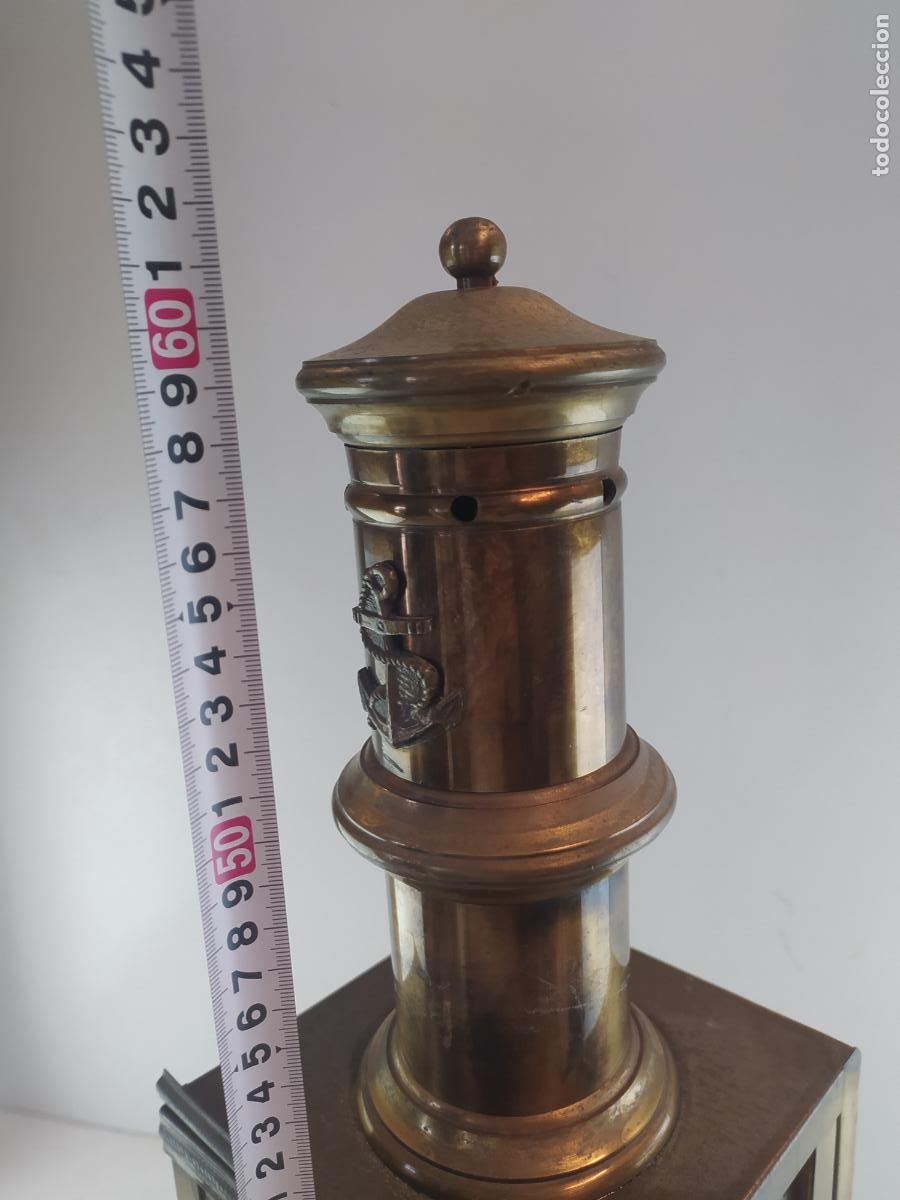 Antig&uuml;edades: Antiguo gran farol de barco electrificado. Funcionando - Foto 7