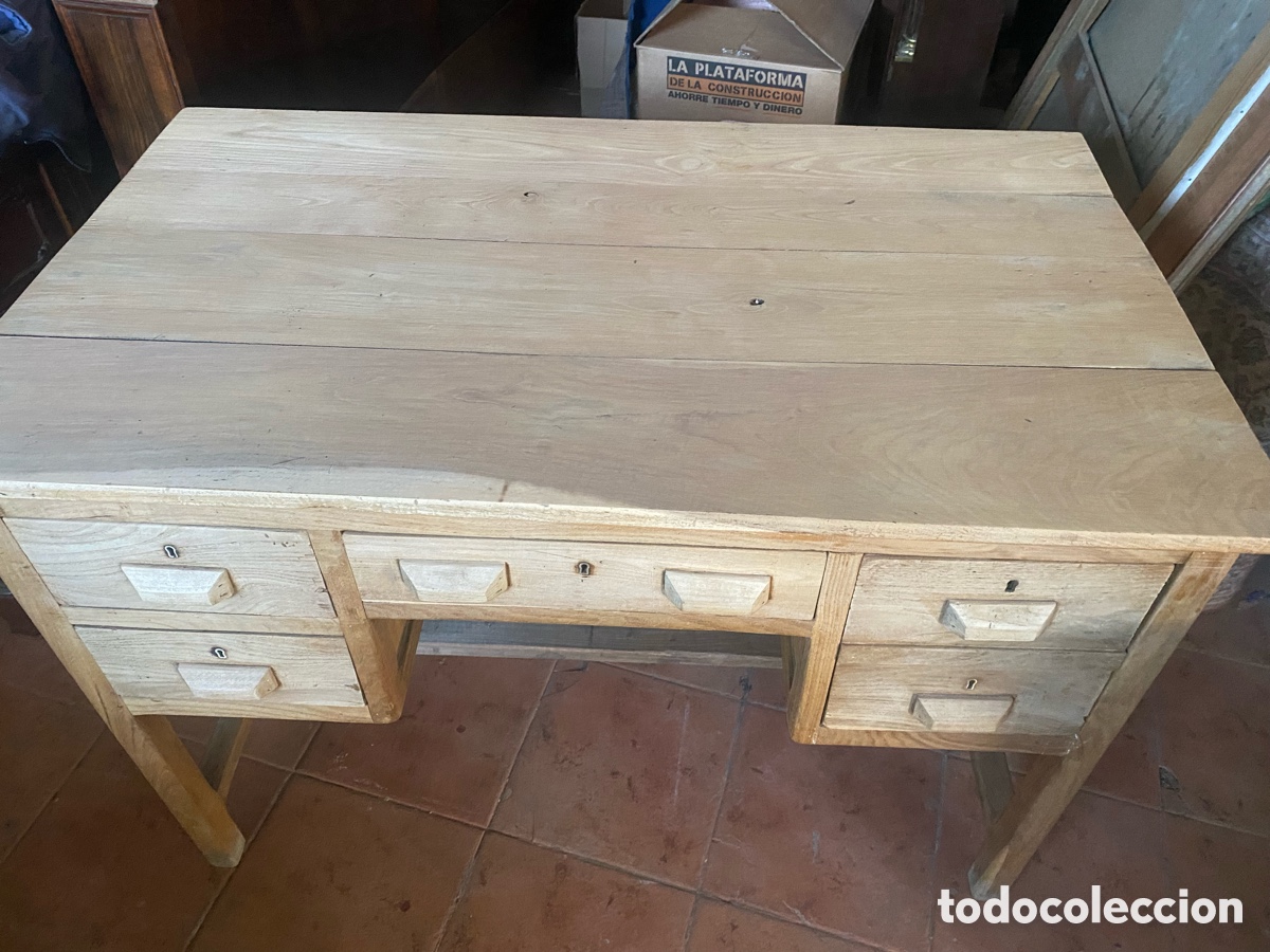 Antig&uuml;edades: Mesa de despacho en madera de roble - Foto 2