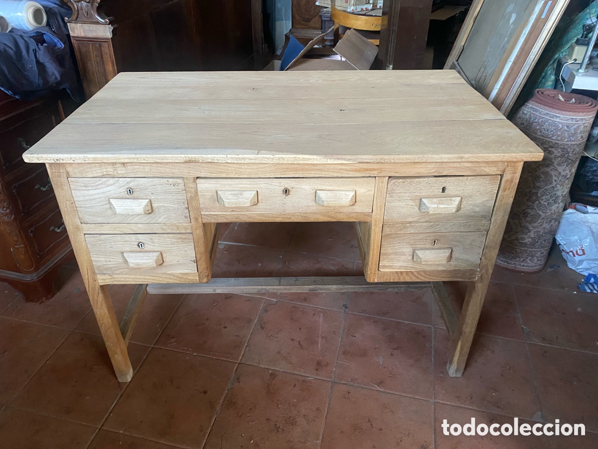 Antig&uuml;edades: Mesa de despacho en madera de roble - Foto 1