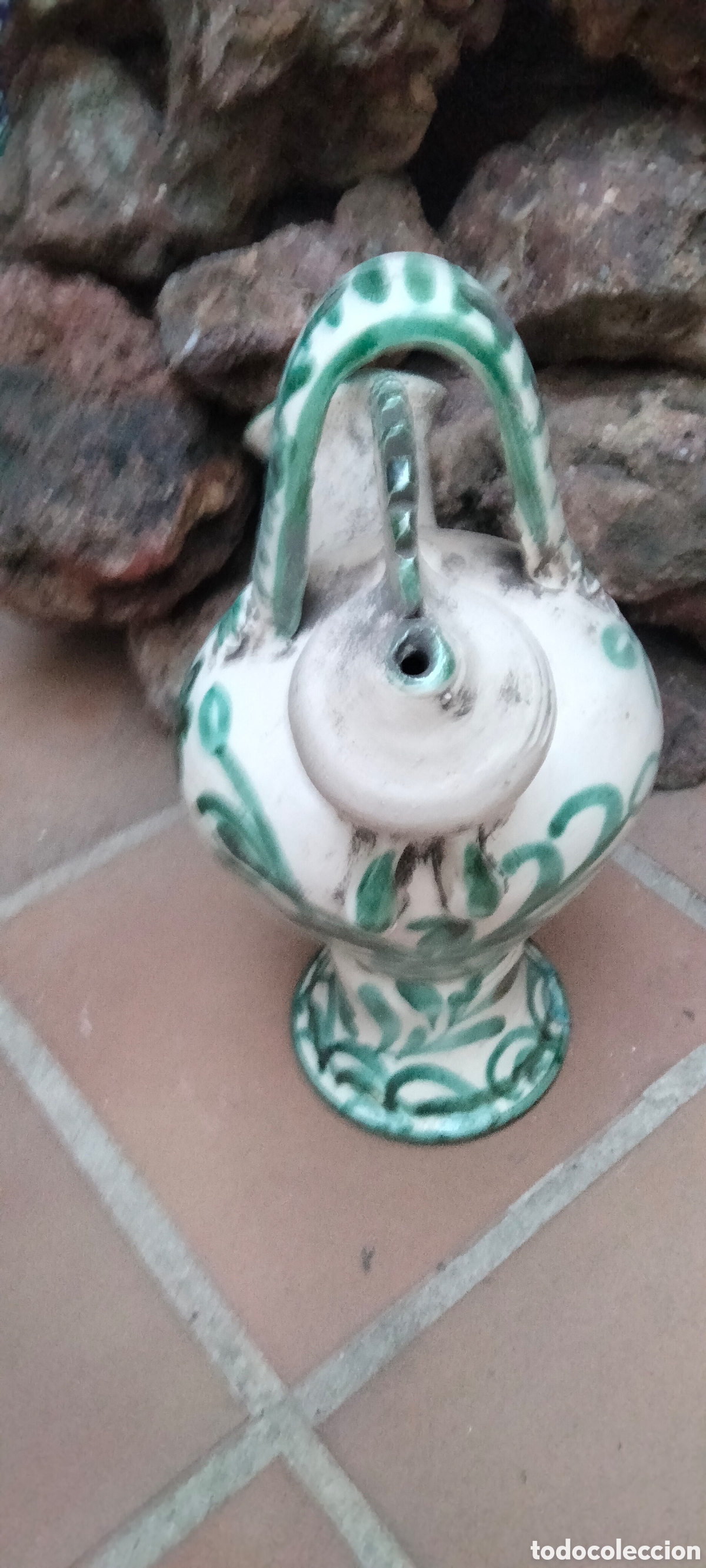 Antig&uuml;edades: Botijo antiguo de Gallo 27 cm - Foto 2