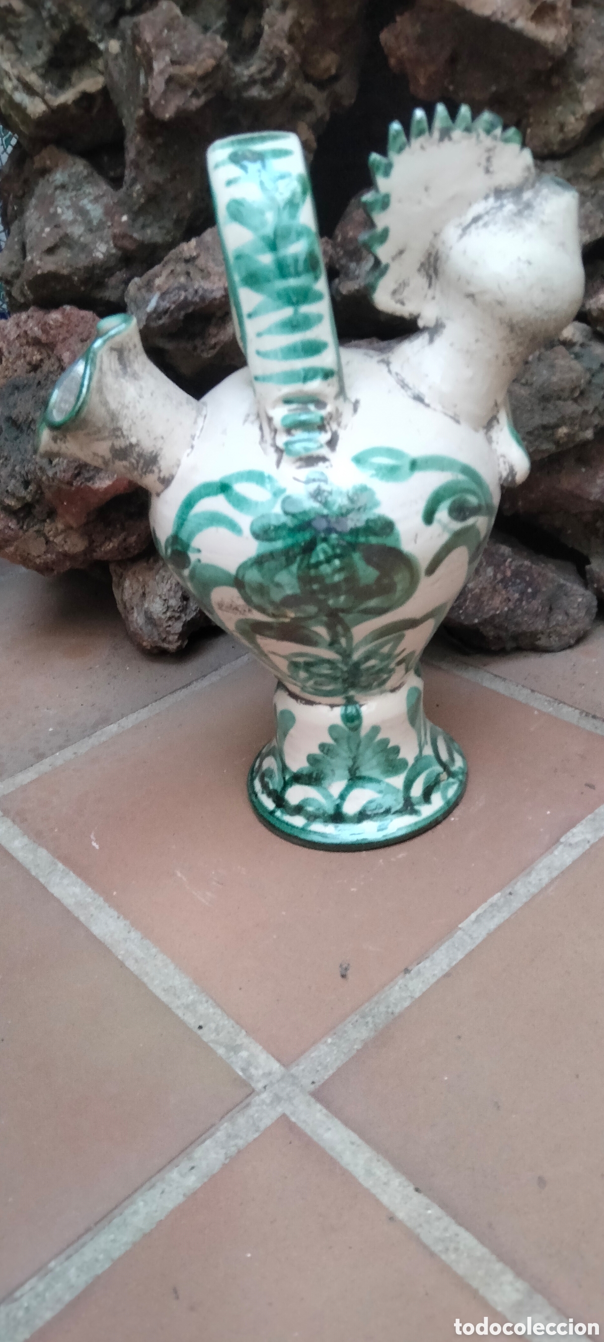 Antig&uuml;edades: Botijo antiguo de Gallo 27 cm - Foto 1