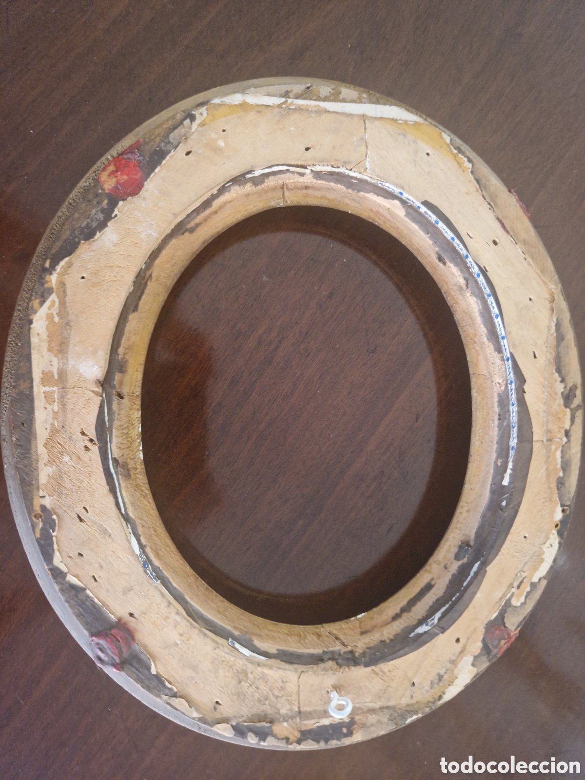 Antig&uuml;edades: Marco ovalado Luis XV de madera y dorado - Foto 6