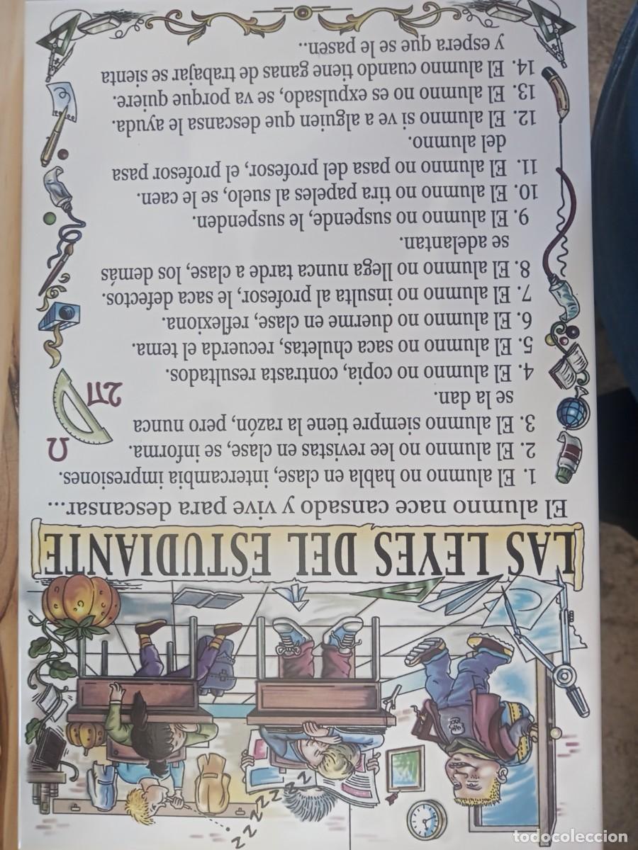 Antig&uuml;edades: LINDO AZULEJO. LAS LEYES DEL ESTUDIANTE. - Foto 4