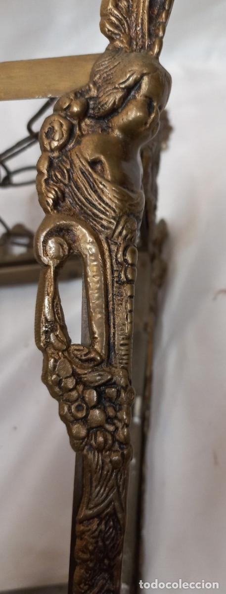 Antig&uuml;edades: ANTIGUO FAROL O LAMPARA DE BRONCE CON QUERUBINES - Foto 6