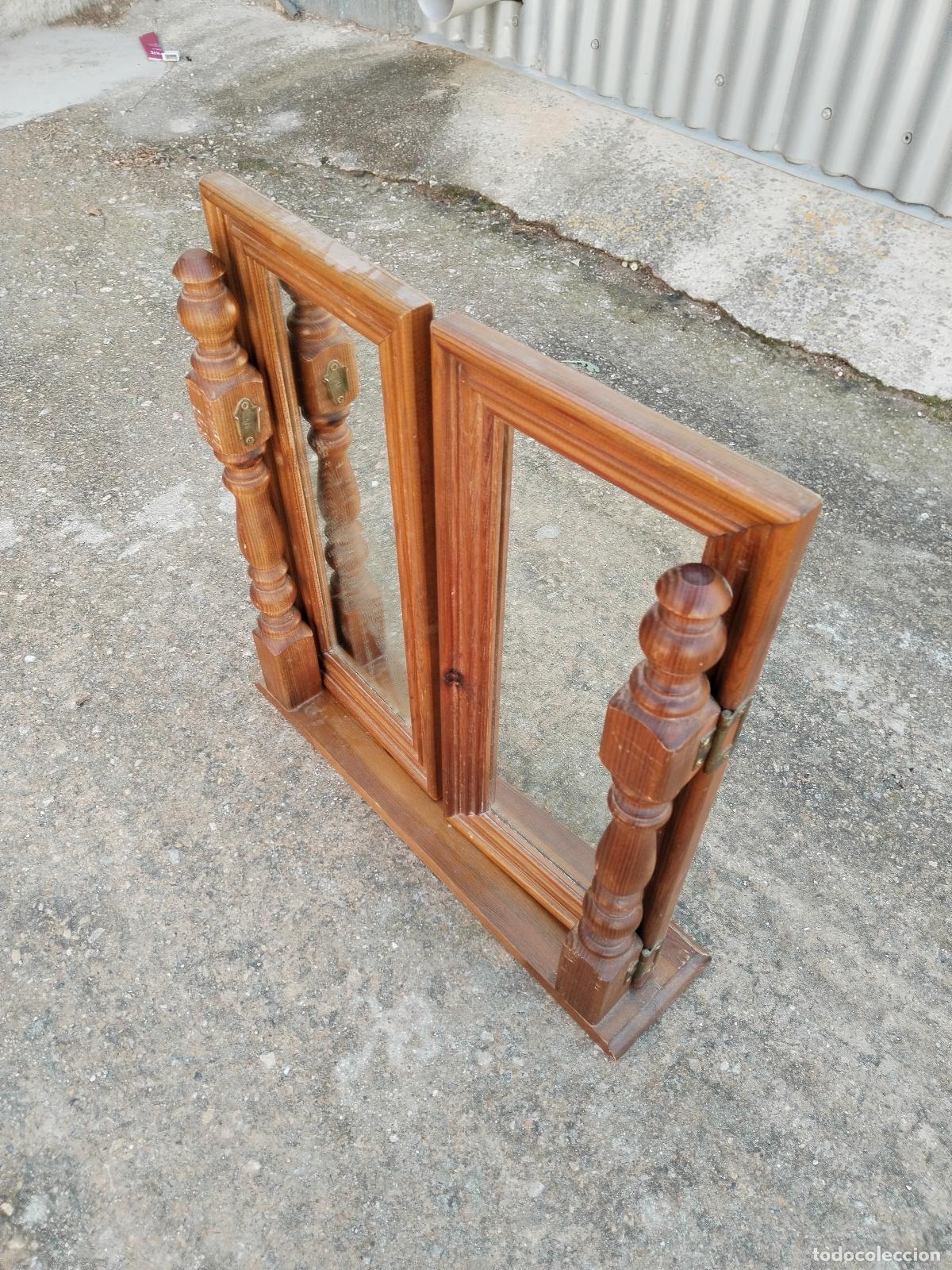 Antig&uuml;edades: espejo de mesa doble hoja - Foto 4