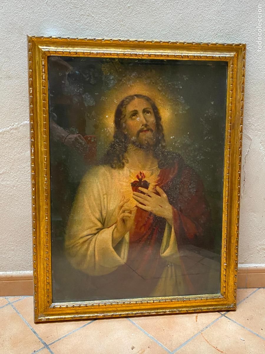 Antig&uuml;edades: lamina sagrado corazon - Foto 1