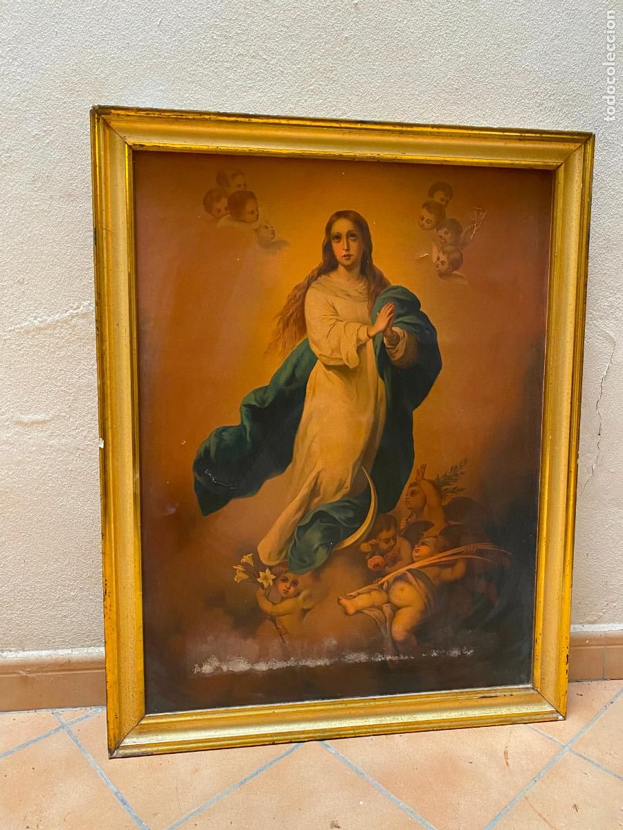 Antig&uuml;edades: lamina inmaculada virgen - Foto 1