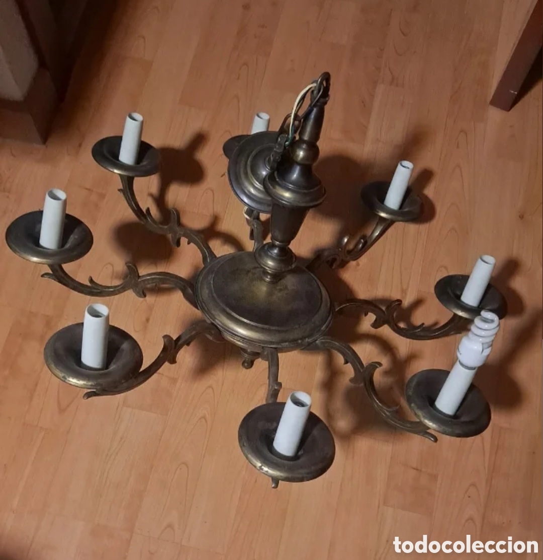 Antig&uuml;edades: Lampara de Bronce en perfecto estado. - Foto 1