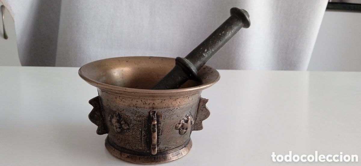 Antig&uuml;edades: Antiguo almirez de bronce, siglo XVIII - Foto 2