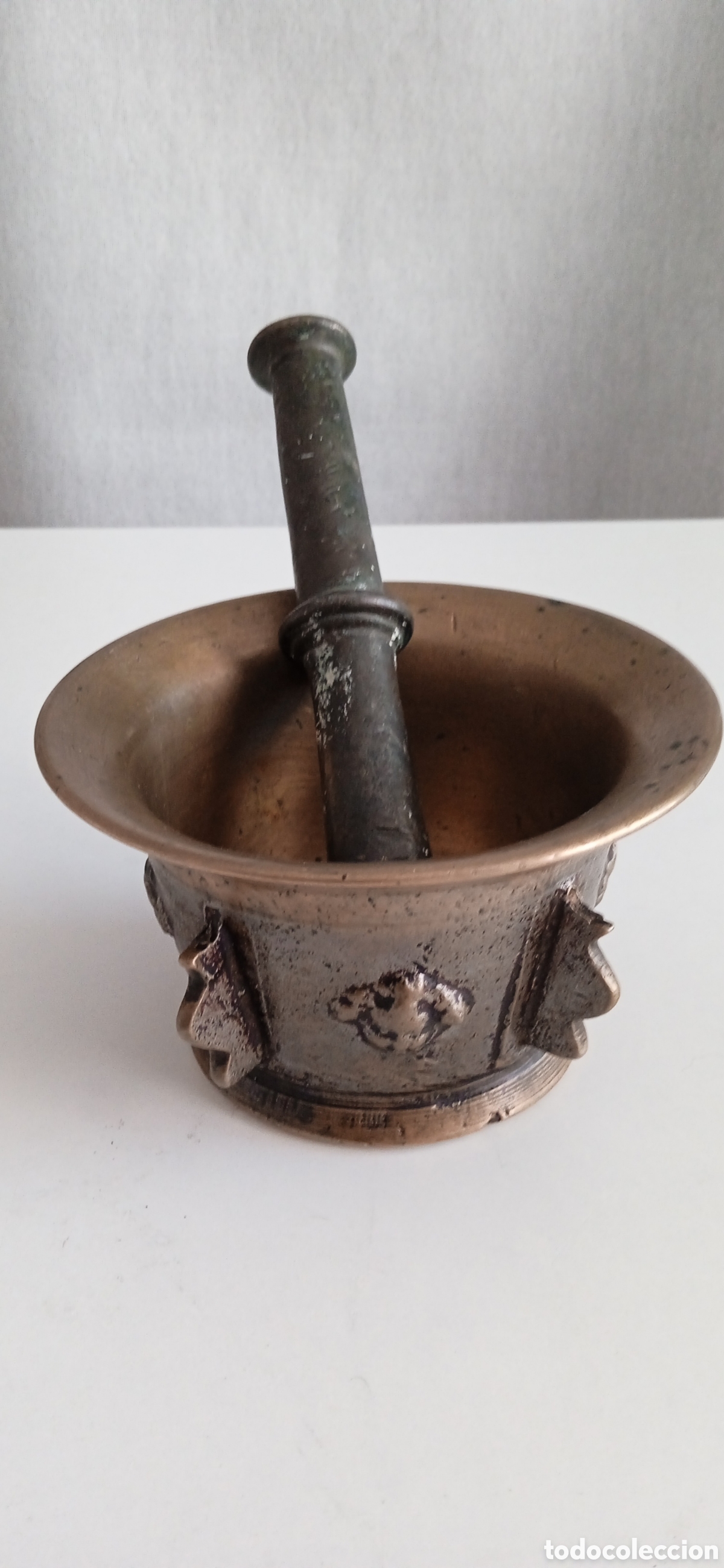 Antig&uuml;edades: Antiguo almirez de bronce, siglo XVIII - Foto 9
