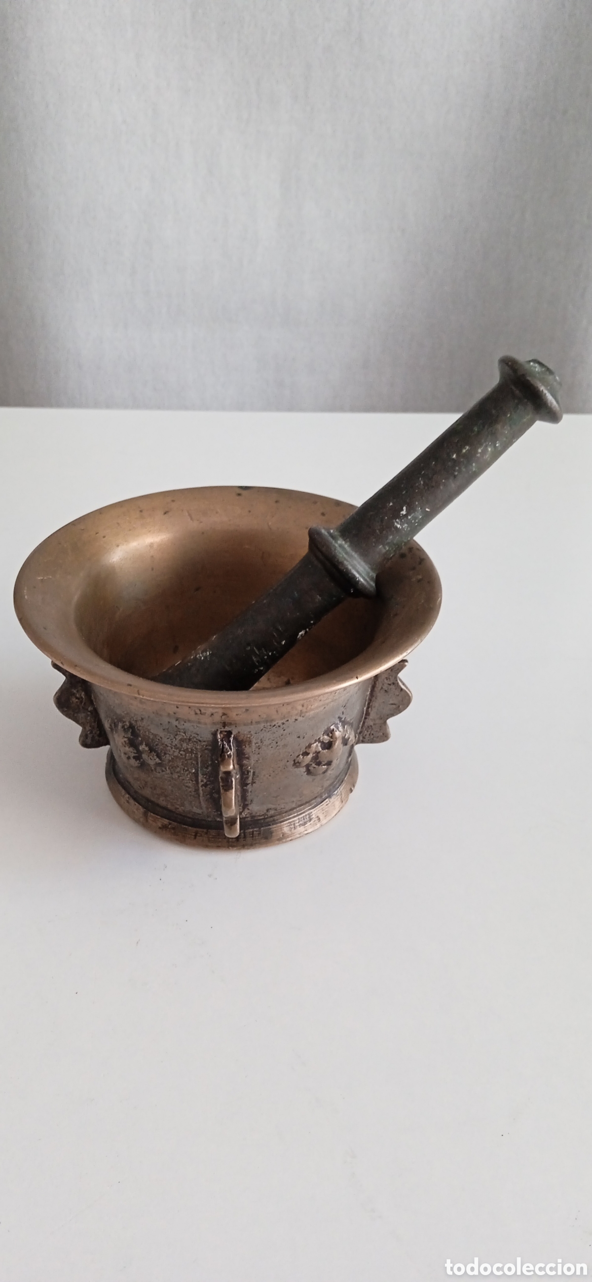 Antig&uuml;edades: Antiguo almirez de bronce, siglo XVIII - Foto 1