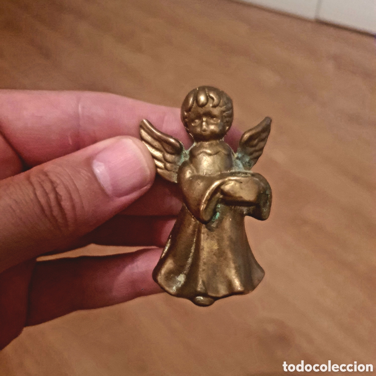 Antig&uuml;edades: Figura &aacute;ngel querub&iacute;n de bronce - Foto 1