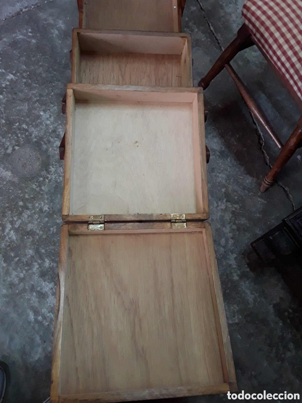Antig&uuml;edades: Costurero de acorde&oacute;n en madera de haya - Foto 8