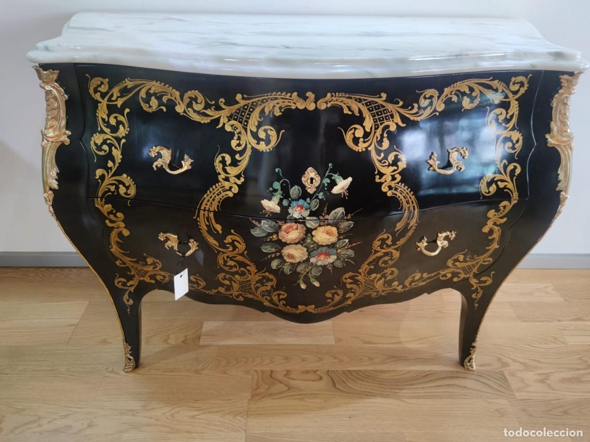 Antig&uuml;edades: C&Oacute;MODA LUIS XV BOMB&Eacute; ESMALTADA - Foto 1