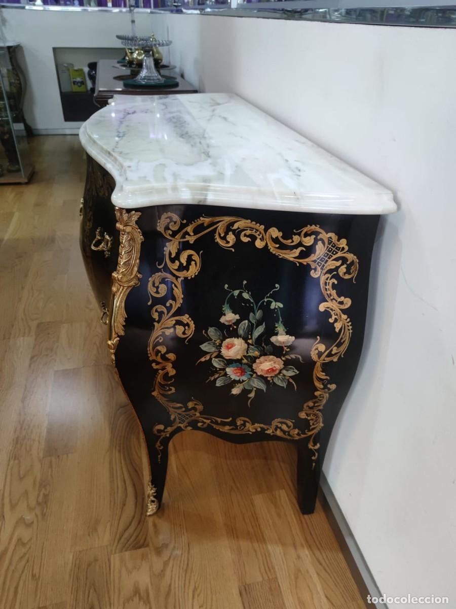 Antig&uuml;edades: C&Oacute;MODA LUIS XV BOMB&Eacute; ESMALTADA - Foto 3