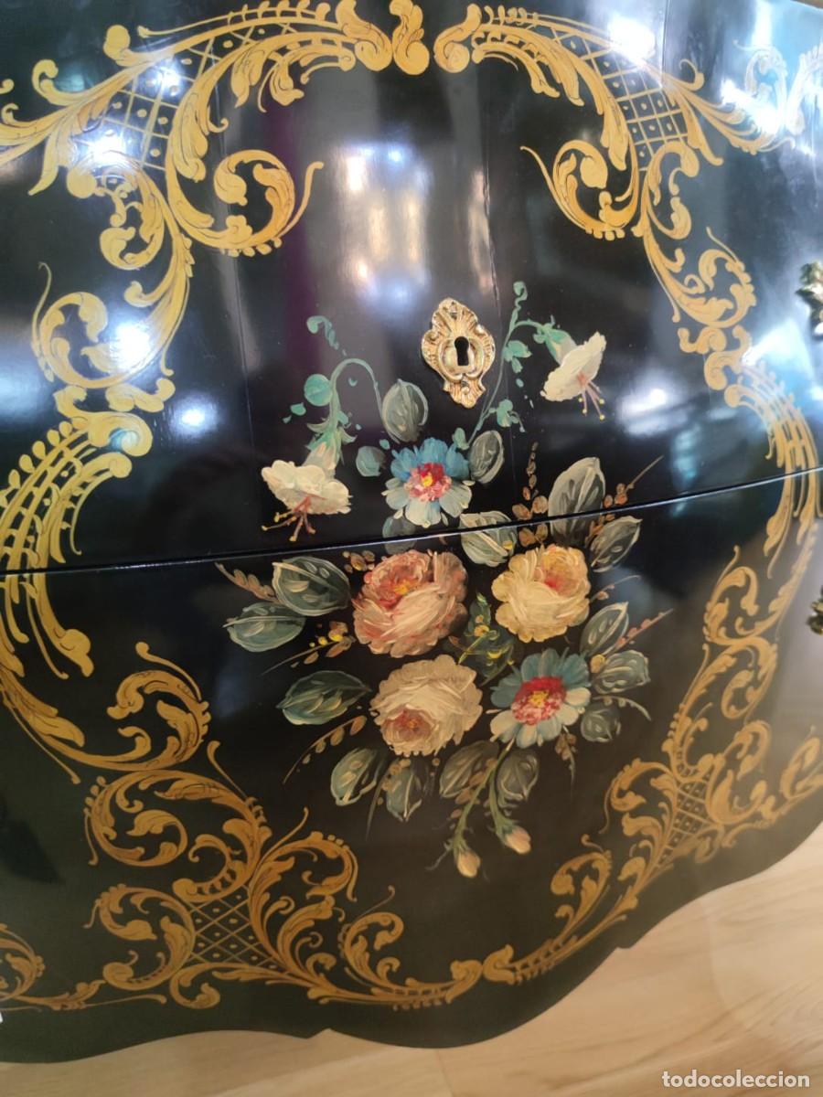 Antig&uuml;edades: C&Oacute;MODA LUIS XV BOMB&Eacute; ESMALTADA - Foto 6