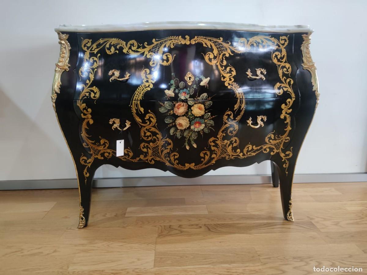 Antig&uuml;edades: C&Oacute;MODA LUIS XV BOMB&Eacute; ESMALTADA - Foto 12