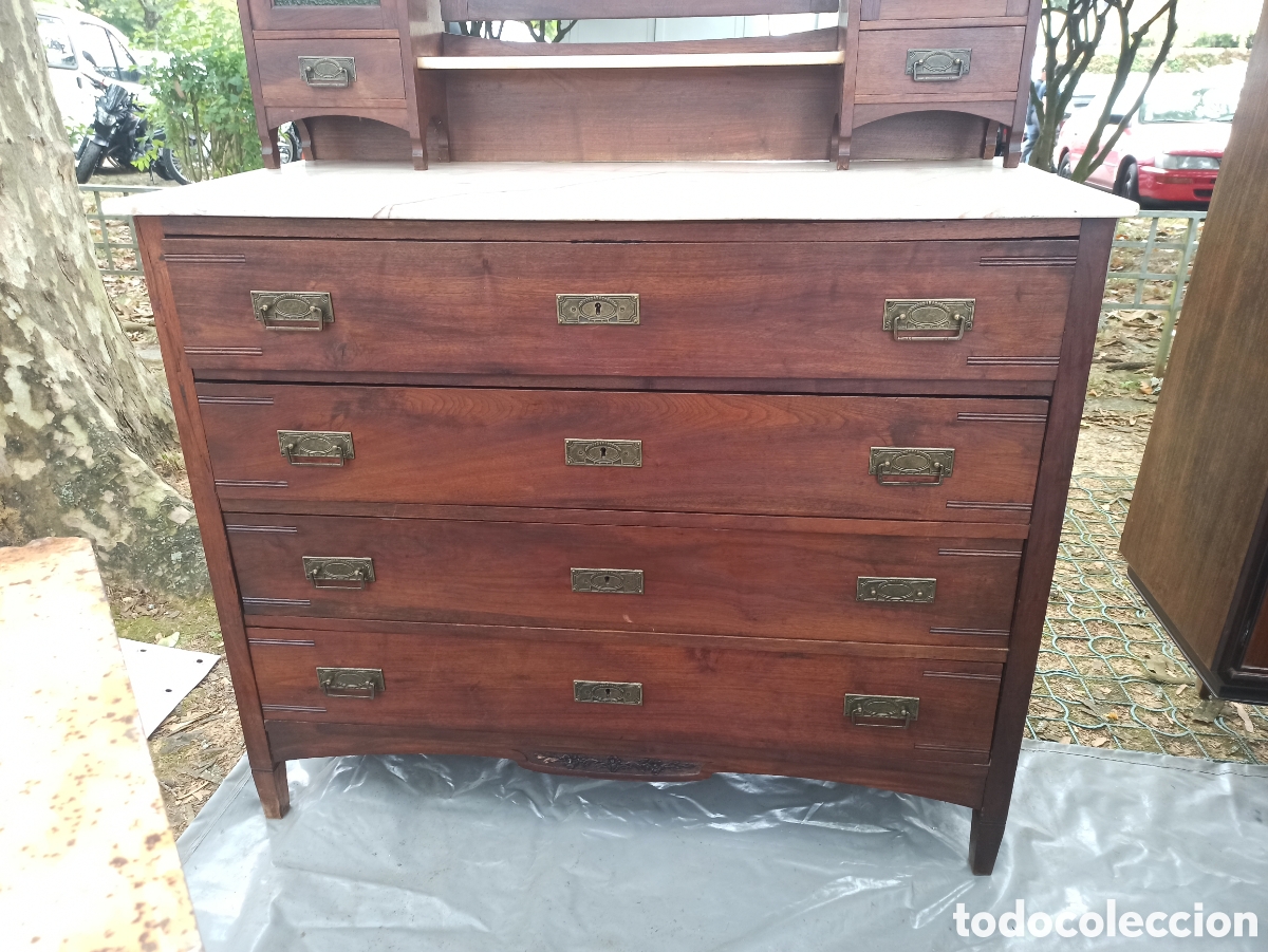 Antig&uuml;edades: Tocador de madera Art Nouveau - Foto 4