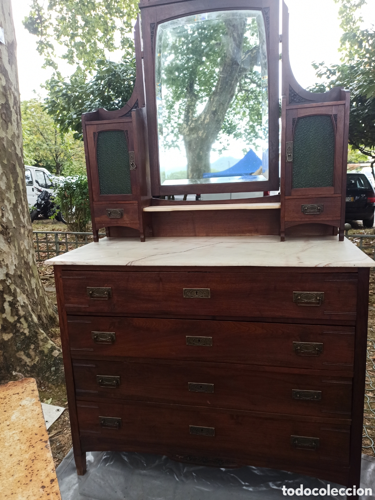 Antig&uuml;edades: Tocador de madera Art Nouveau - Foto 5
