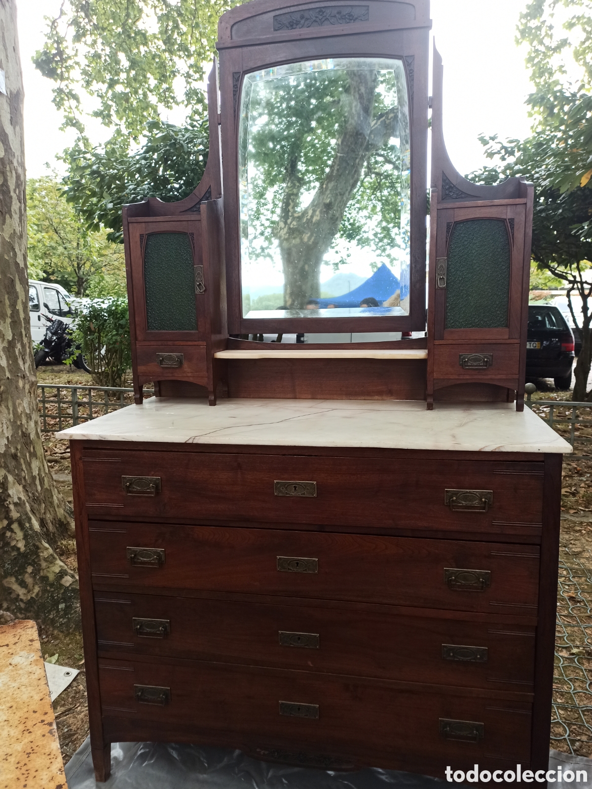 Antig&uuml;edades: Tocador de madera Art Nouveau - Foto 6