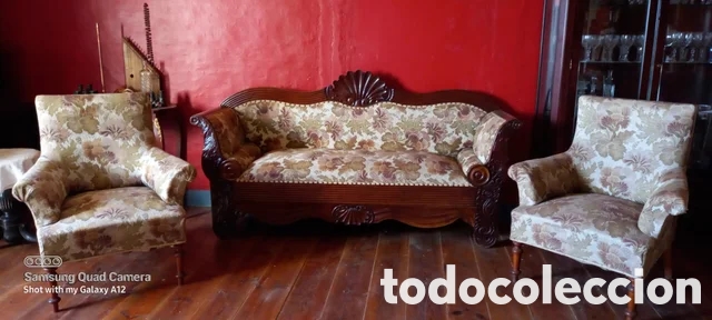 Antig&uuml;edades: Tresillo y butacas del s.XIX - Foto 1
