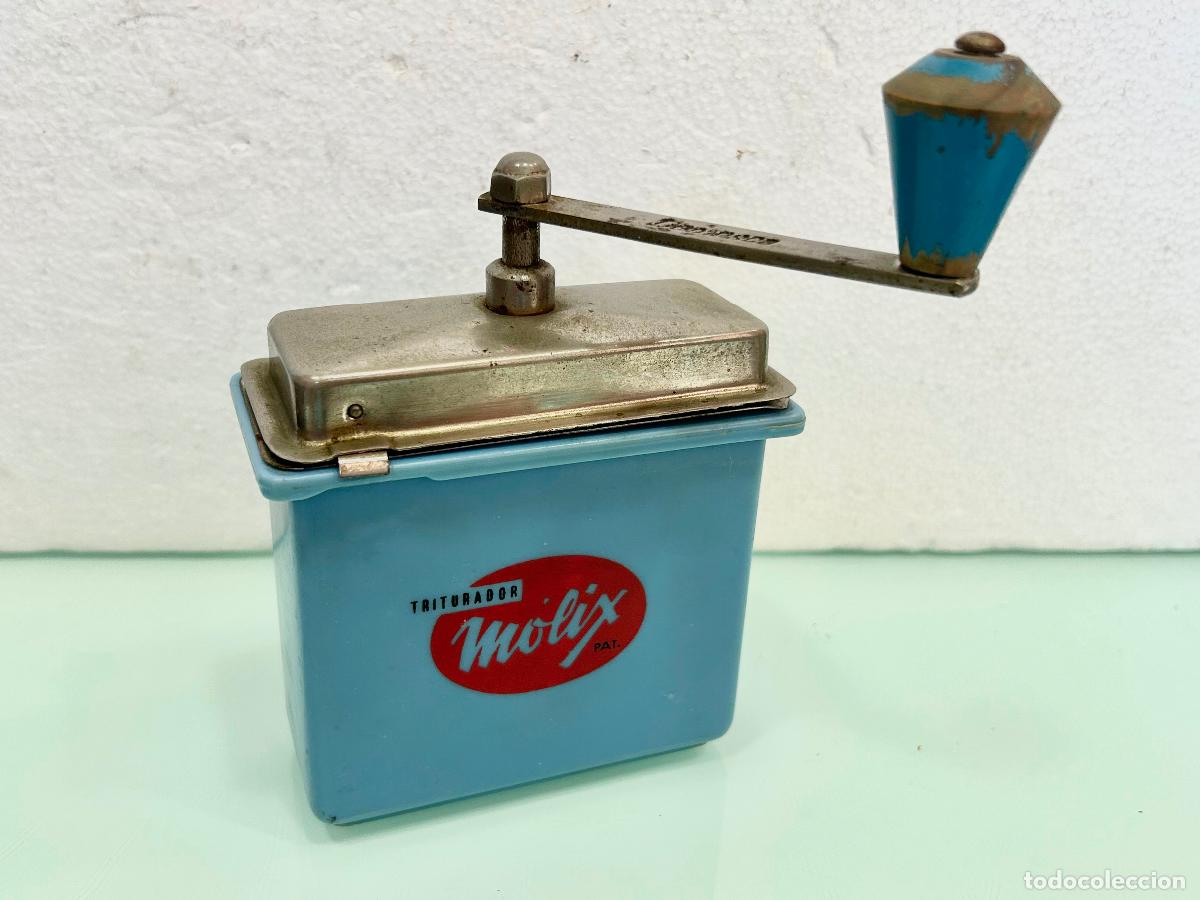 Oggetti Antichi: MOLIX DOMESCA-MOLINILLO TRITURADOR CAF&Eacute; !! COLOR RARO !! AZUL COCINA ANTIGUO