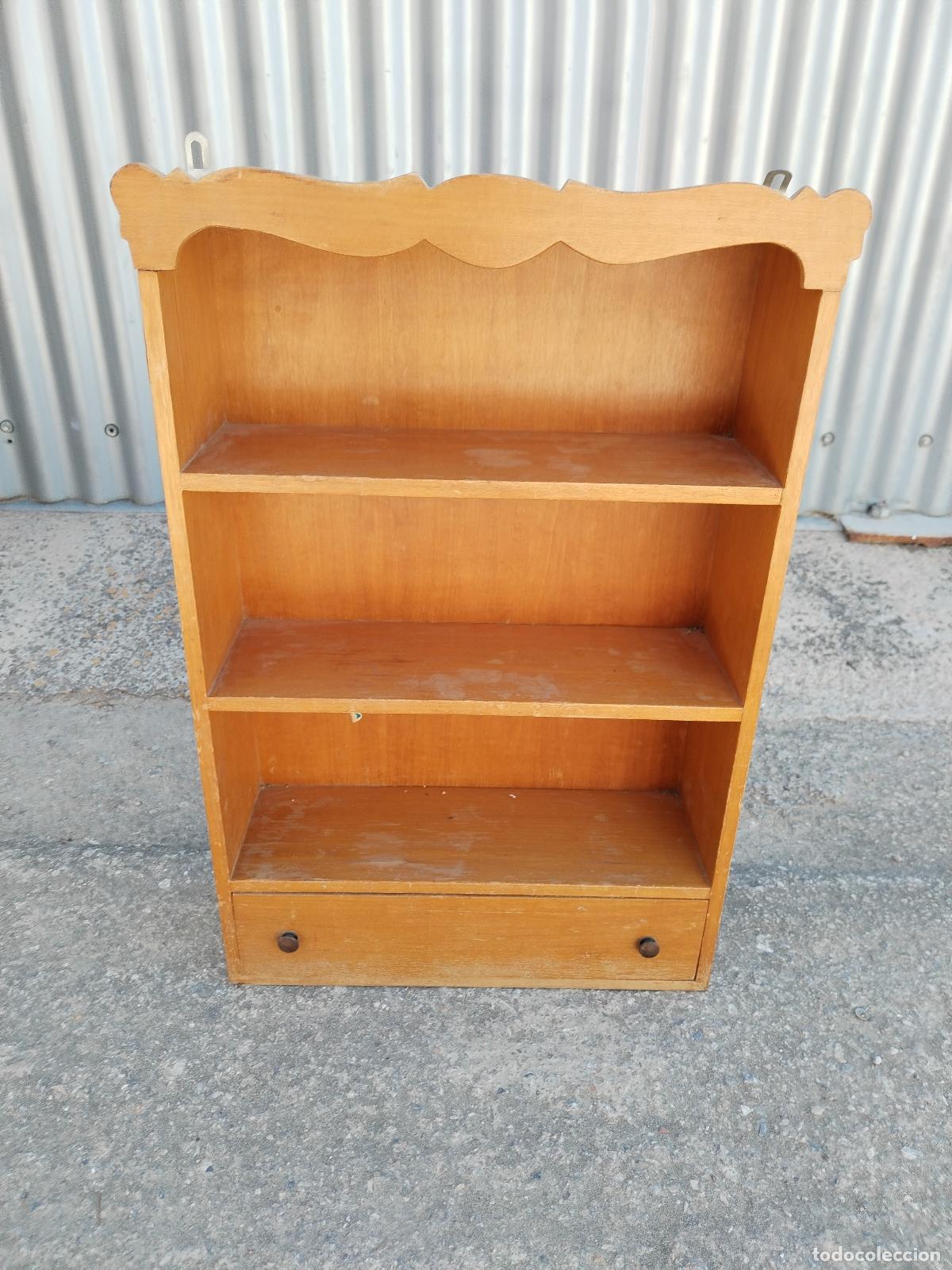Antig&uuml;edades: repisa estanteria de pared de madera - Foto 4