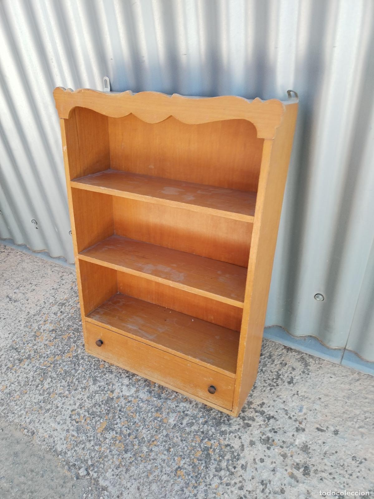 Antig&uuml;edades: repisa estanteria de pared de madera - Foto 5