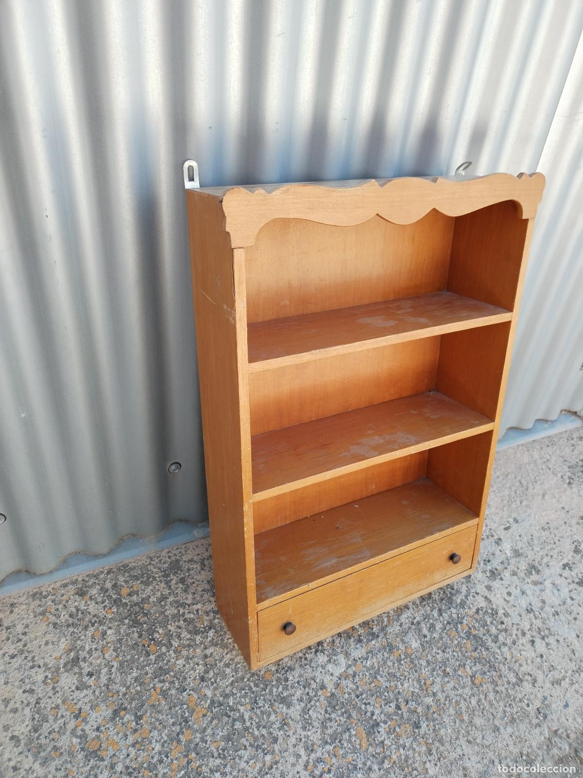 Antig&uuml;edades: repisa estanteria de pared de madera - Foto 6