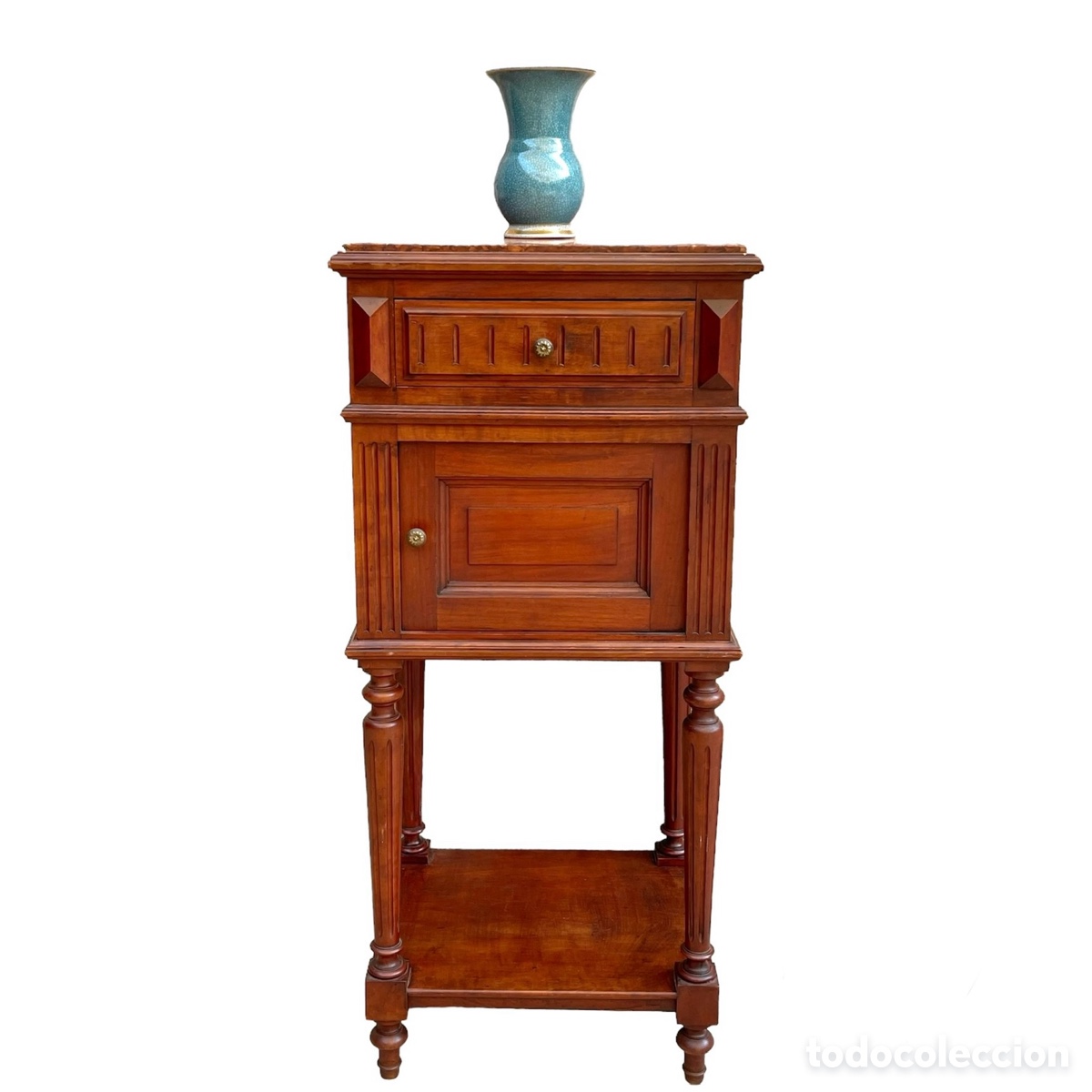 Antiques: Antigua mesilla o mueble auxiliar estilo Luis XVI en madera se caoba - Francia siglo XIX