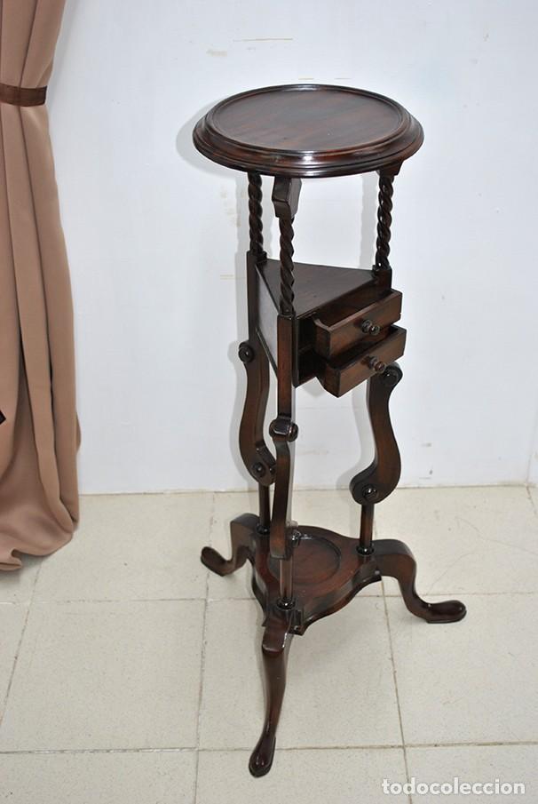 Antig&uuml;edades: MACETERO PEDESTAL DE MADERA - Foto 6