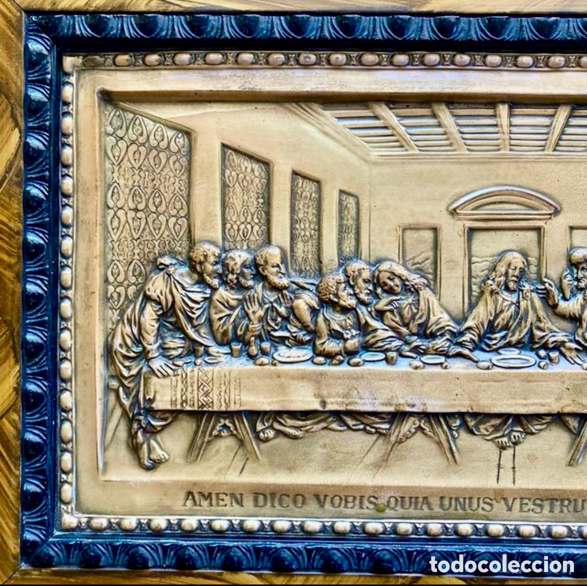 Antig&uuml;edades: CUADRO LA &Uacute;LTIMA CENA DE LEONARDO DA VINCI, DE BRONCE CIRCA 1950 - Foto 3