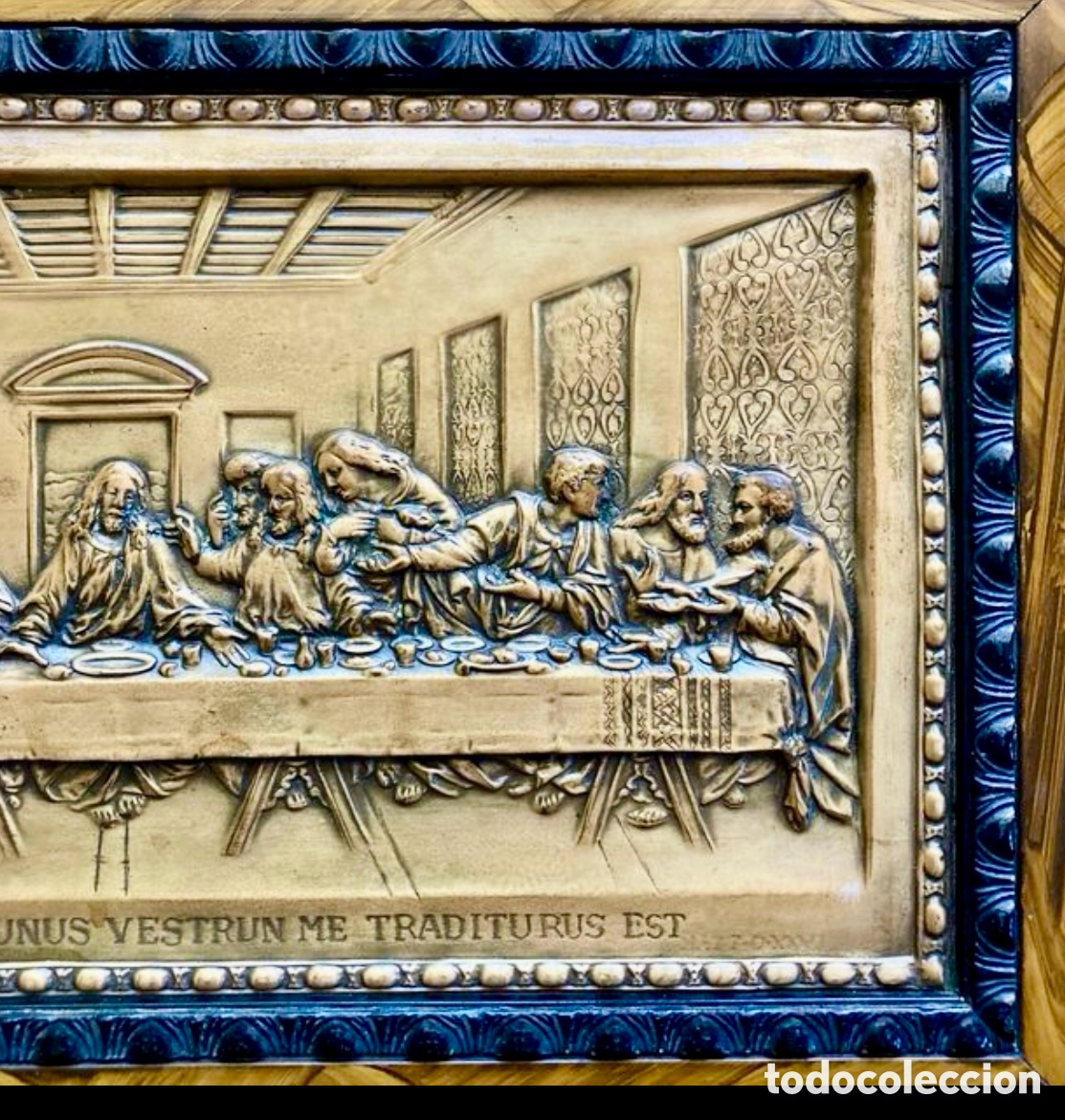 Antig&uuml;edades: CUADRO LA &Uacute;LTIMA CENA DE LEONARDO DA VINCI, DE BRONCE CIRCA 1950 - Foto 4