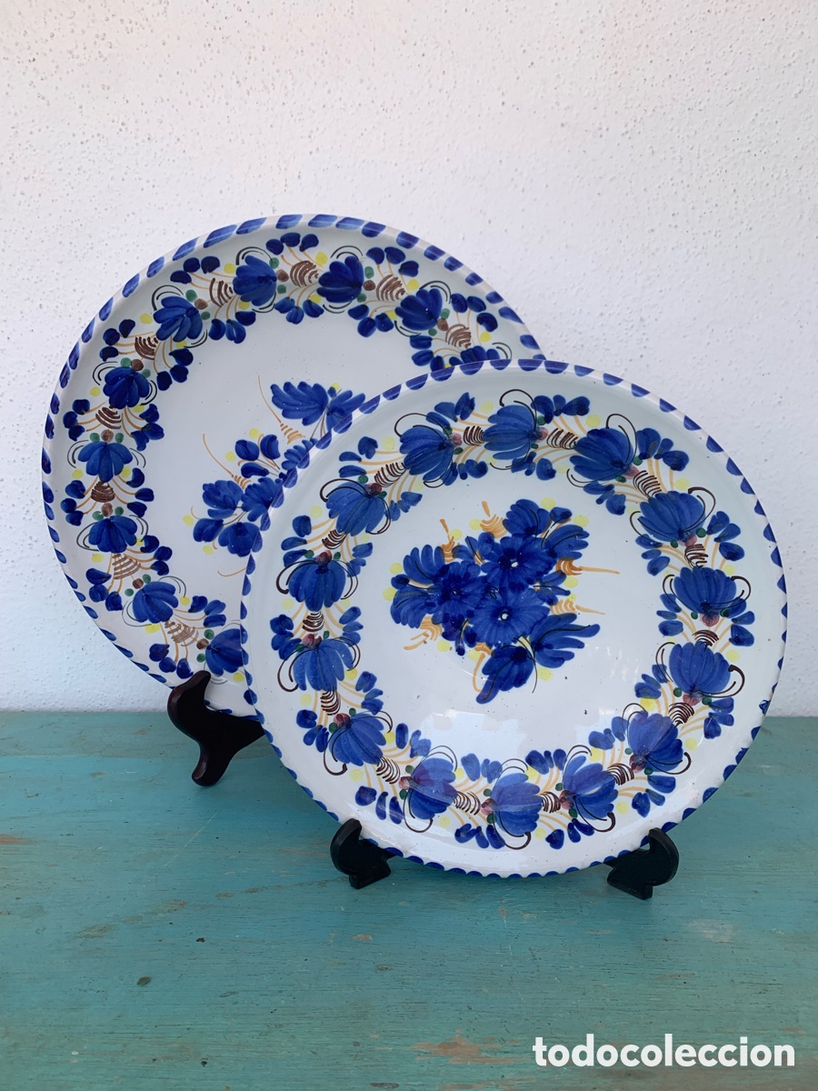 Antig&uuml;edades: PAREJA DE PLATOS DE TALAVERA - Foto 6