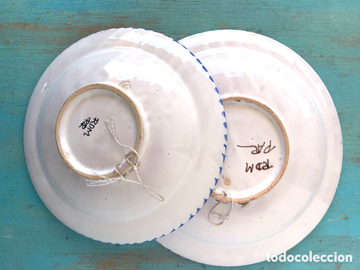 Antig&uuml;edades: PAREJA DE PLATOS DE TALAVERA - Foto 7